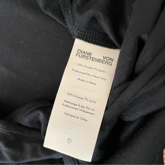 Diane Von Furstenberg Black Ruched Dress Size Small - Picture 8 of 10